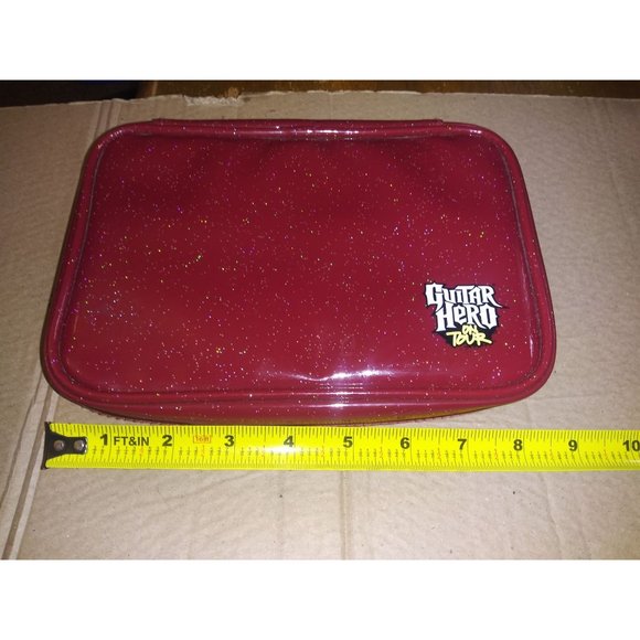 Guitar Hero On Tour Storage Case Nintendo DS RED Sparkle Travel Bag - Picture 8 of 8